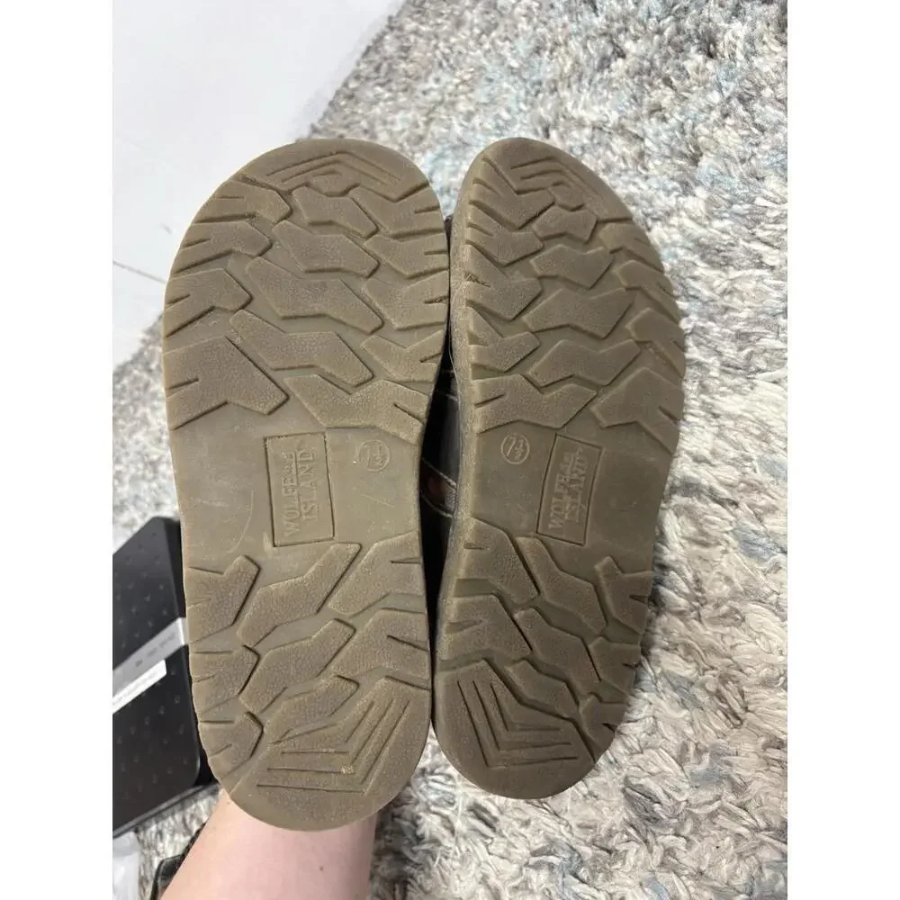 Wolfe Island Shoes Mens 7.5 Chunky Y2K Fisherman Grunge 90s Heavy Open Toe